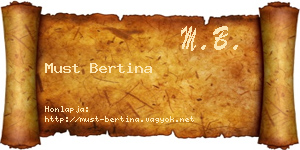 Must Bertina névjegykártya